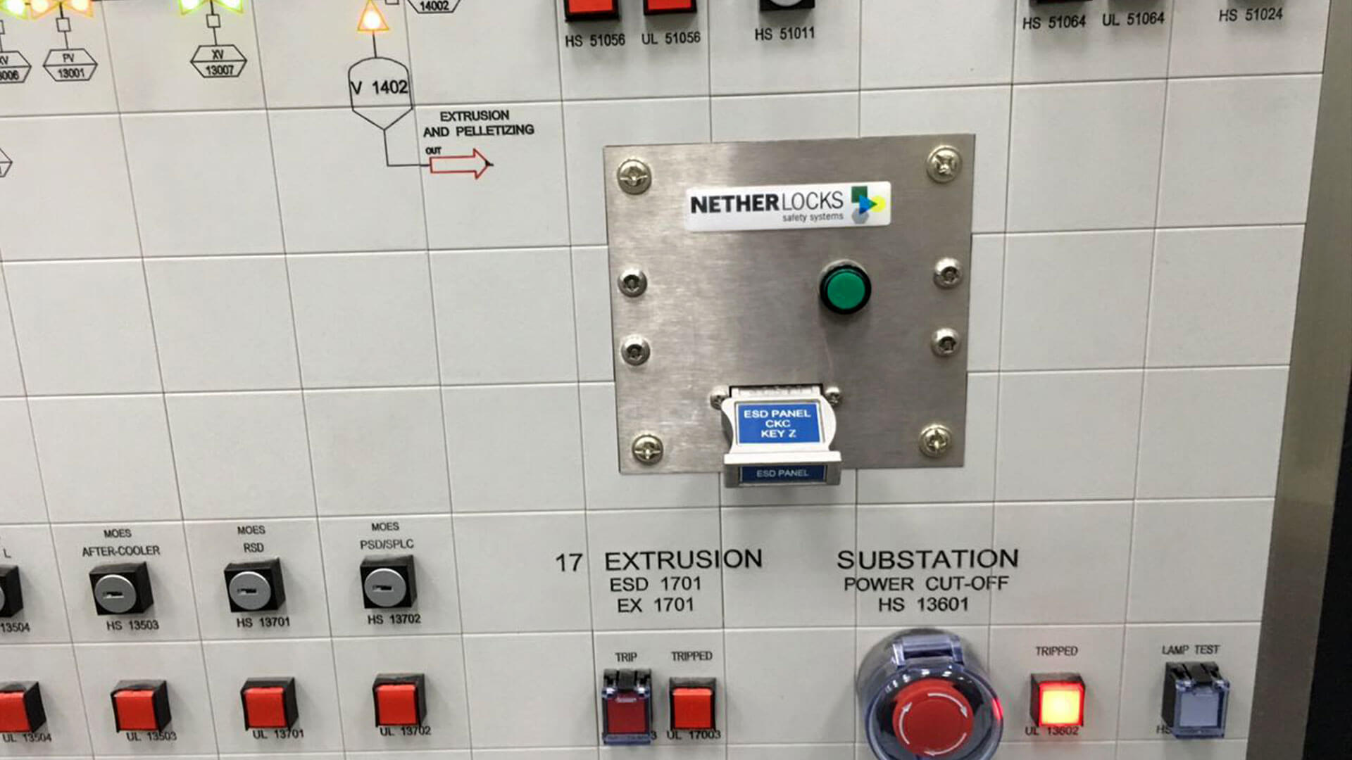 Securing the ESD panel with valve interlocks