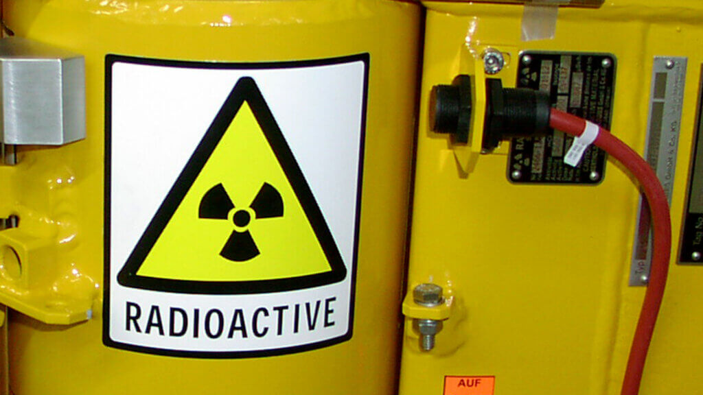 Radiation source warning sign